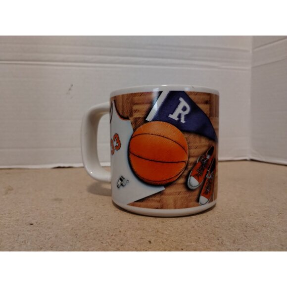 Basketball Themed Ceramic Mug By Russ Berrie With Sports Jersey & Sneakers Print - Picture 1 of 5